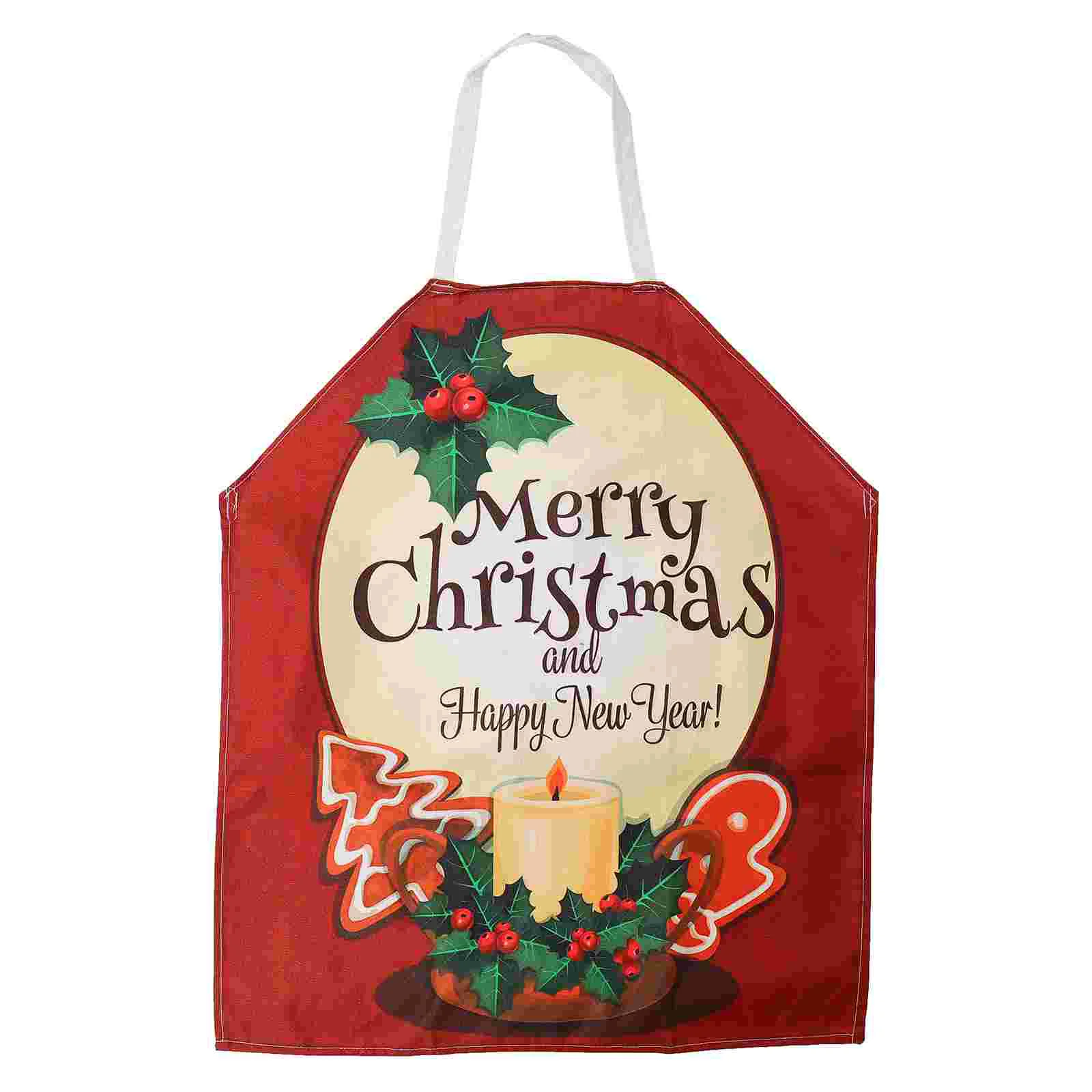 

1pc 65x75cm Christmas Holiday Apron Polyester Cotton Christmas Aprons Unisex
