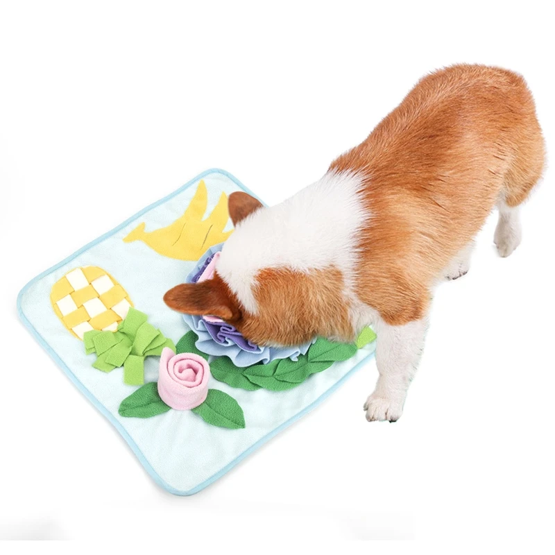 

Treat Dispensing Interactive Puppy Plush Dog Toys Flower Shape Chew Toys Snuffle Pad for Medium Dogs Kill Time K5DC