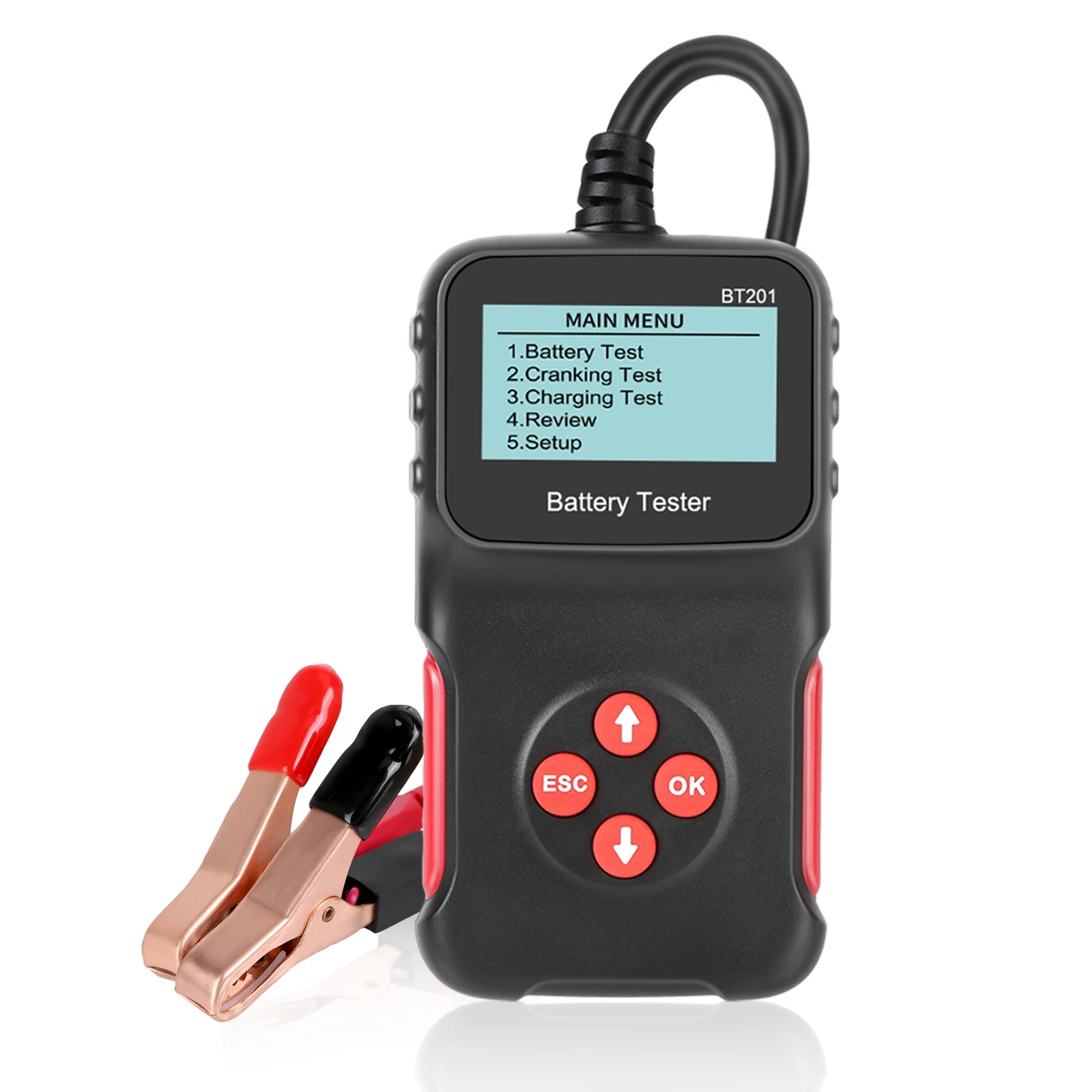 

Cranking Charging Circut Test 100-2000 CCA 12V Car Battery Tester BT201 Support 6 Languages Multi-Function