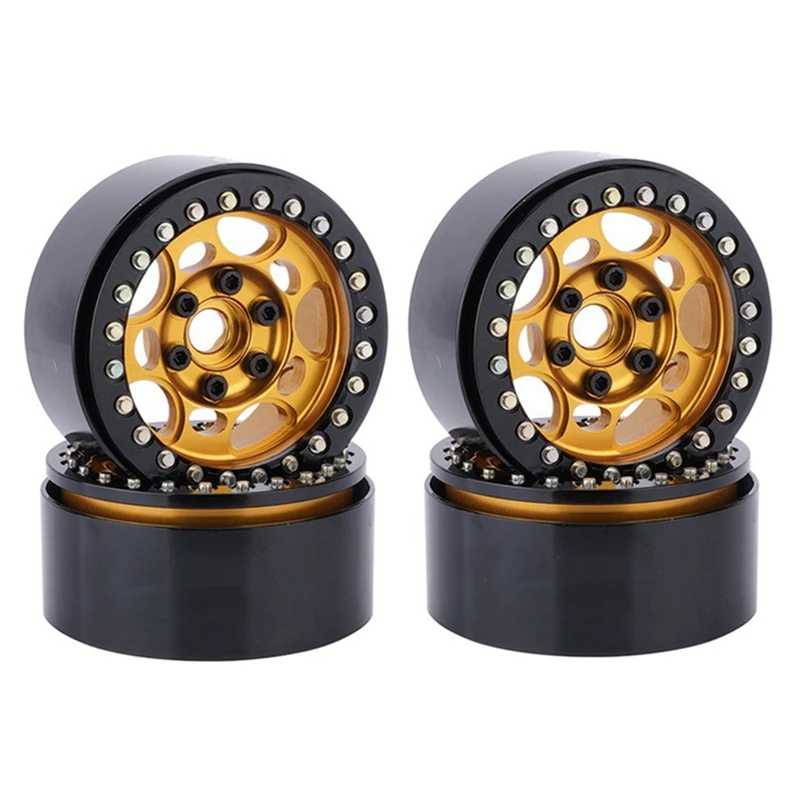 

4PCS Metal 1.9 Beadlock Wheel Rim Wheel Hub for 1/10 RC Crawler Car Axial SCX10 90046 AXI03007 Traxxas TRX4 D90