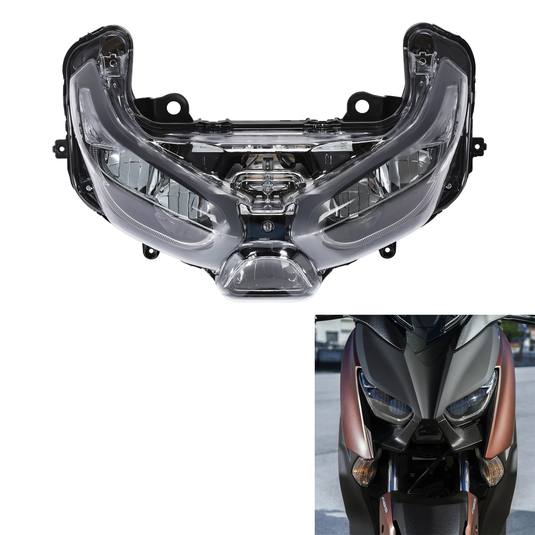 Фара в сборе подходит для Yamaha XMAX300 XMAX125 XMAX250 2018-2022 2021 2020 2019 аксессуары мотоциклов |