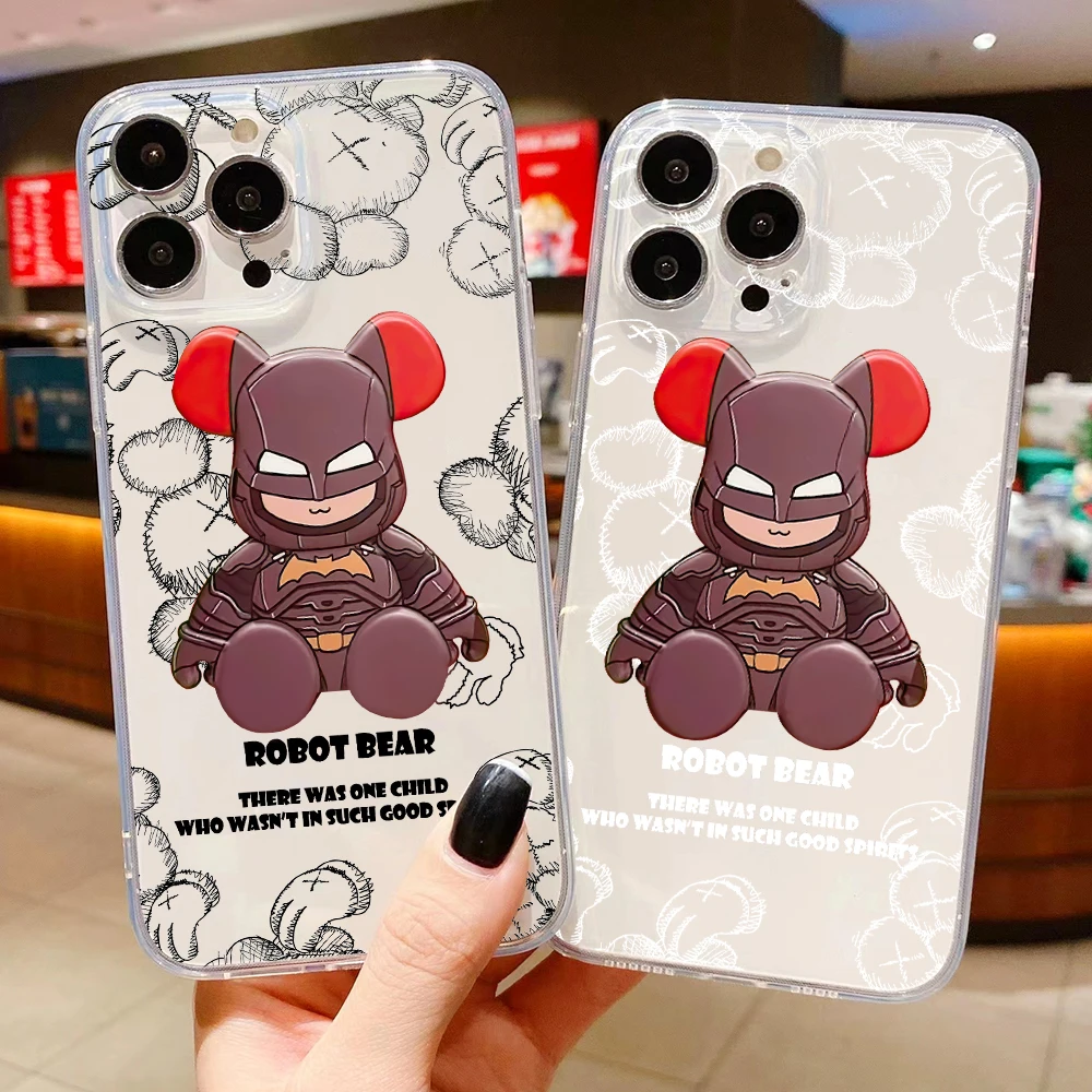 

Fashion Side Gloomy Bear Ultra Thin Clear Phone Case For Apple iPhone 13 12 11 Pro 12 13 Mini X XR XS Max SE 6 6s 7 8 Plus