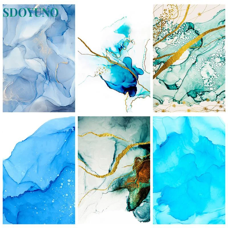 

SDOYUNO Painting By Numbers Decorative Painting DIY Texture Colour Frame Canvas Modern Style Simplicity Gift Frame Canvas