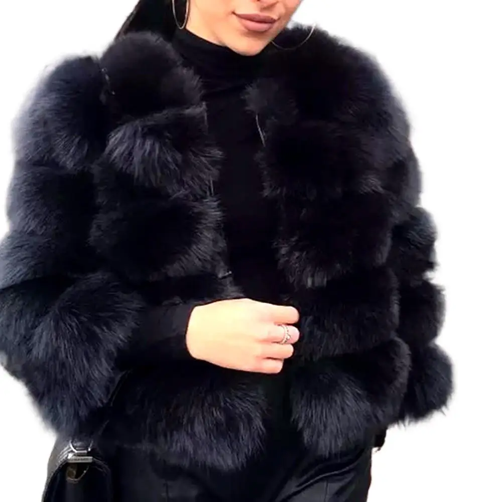 Real Fox Fur Short Coat Women Winter Warm Luxury Natural Fox Overcoat Genuine Temperament Fur Jacket Fashion Joker Outwear