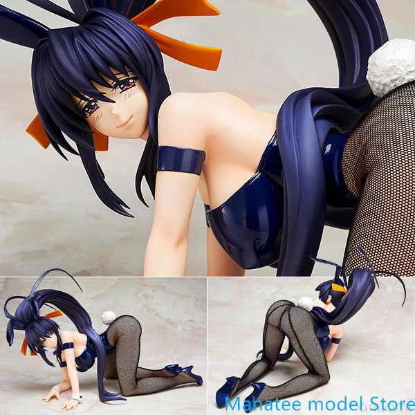 

FREEing Original High School D x D NEW - Akeno Himejima Bunny Ver. 1/4 PVC Action Figure Anime Model Toys Collection Doll Gift