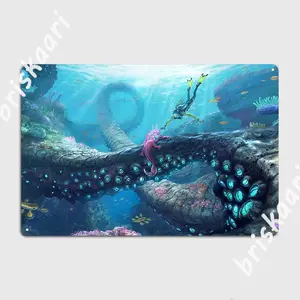 Металлический плакат Subnautica для гостиной, дизайнерский кинотеатр, плакат