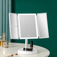 desk cosmetic led bathroom mirror makeup flexible vanity table mirror room decor home with light miroir mural house decoration