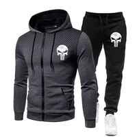 2021new fashion spring autumn mens clothing mens sets gradient zipper hoodiesweatpant casual streetwear male sportswear suits