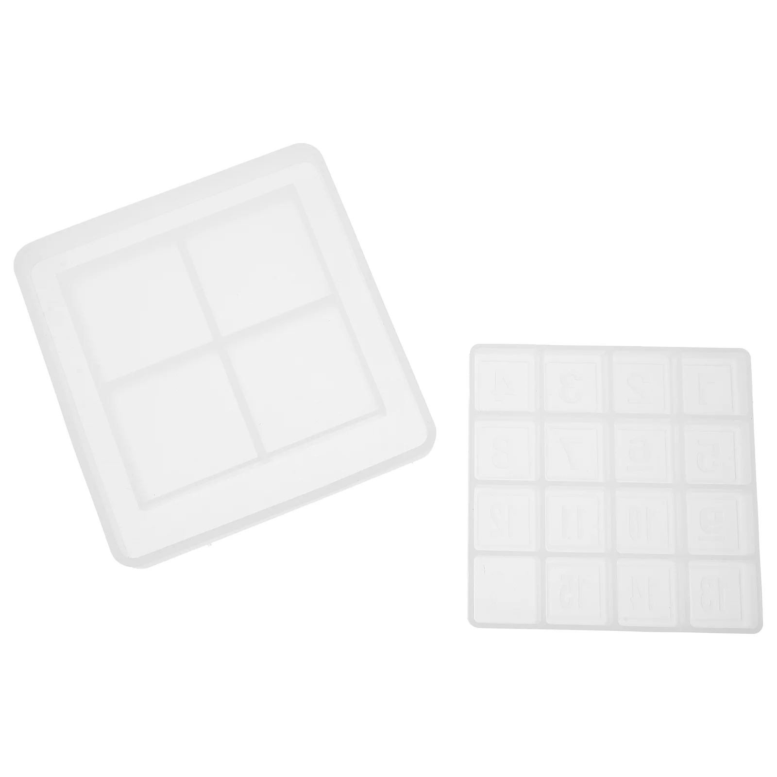 

1 Set of DIY Craft Number Shape Silicone Mold Slide Puzzle Mold Number Making Mold
