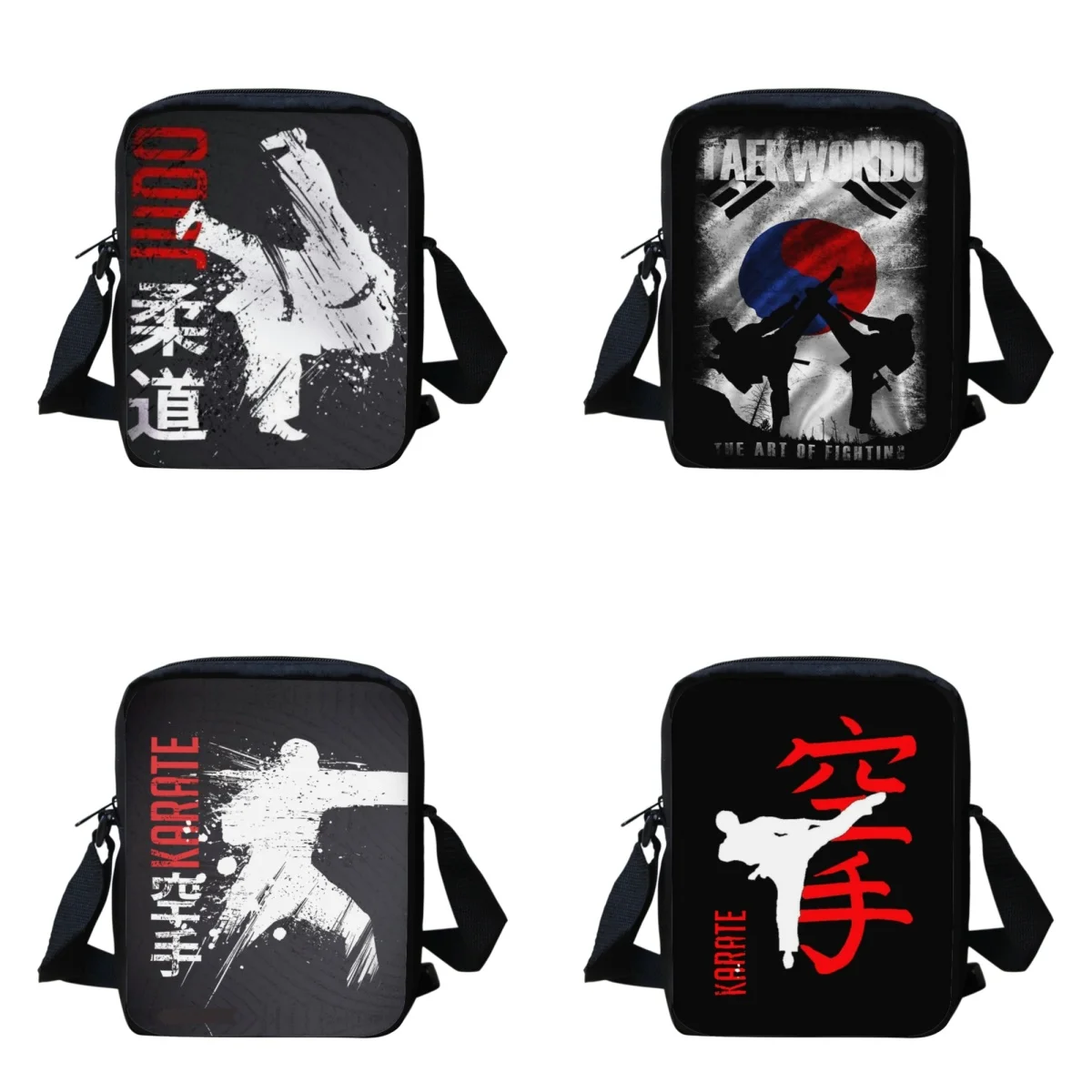 

Cool Martial Art JUDO KARATE Messenger Bags Women Shoulder 3D Taekwondo Small Men Cross Body Bags Travel Girls Handbags Satchel