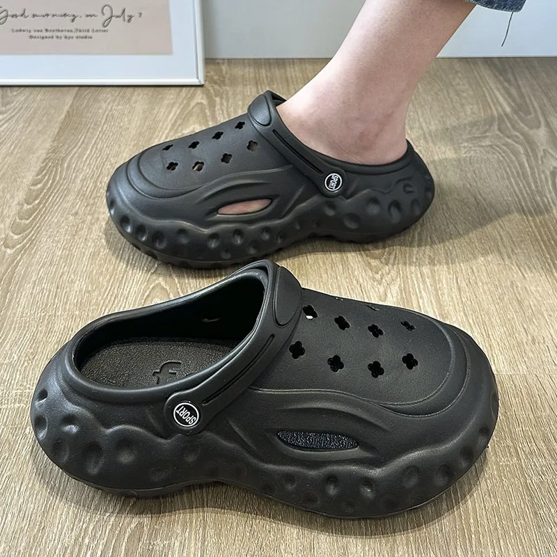 Summer New EVA Elevated Hole Shoes 2023 Casual Thick Sole Anti slip Women's Slippers Soft Sole Comfortable Home Garden Shoes