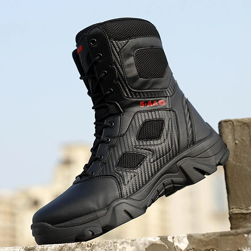 2022 Winter New Men Combat Tactical Boots Ankle Work Safety Shoes Special Force Army Boots Male Waterproof Motorcycle Shoe