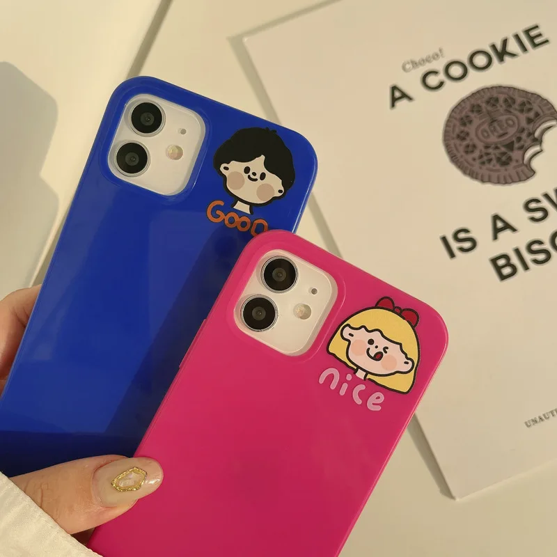 

Painted male and female head portraits Phone Case For iphone 14 13 12 11 Pro Max X XR XSMAX 7 8 Plus SE TPU Case Cover
