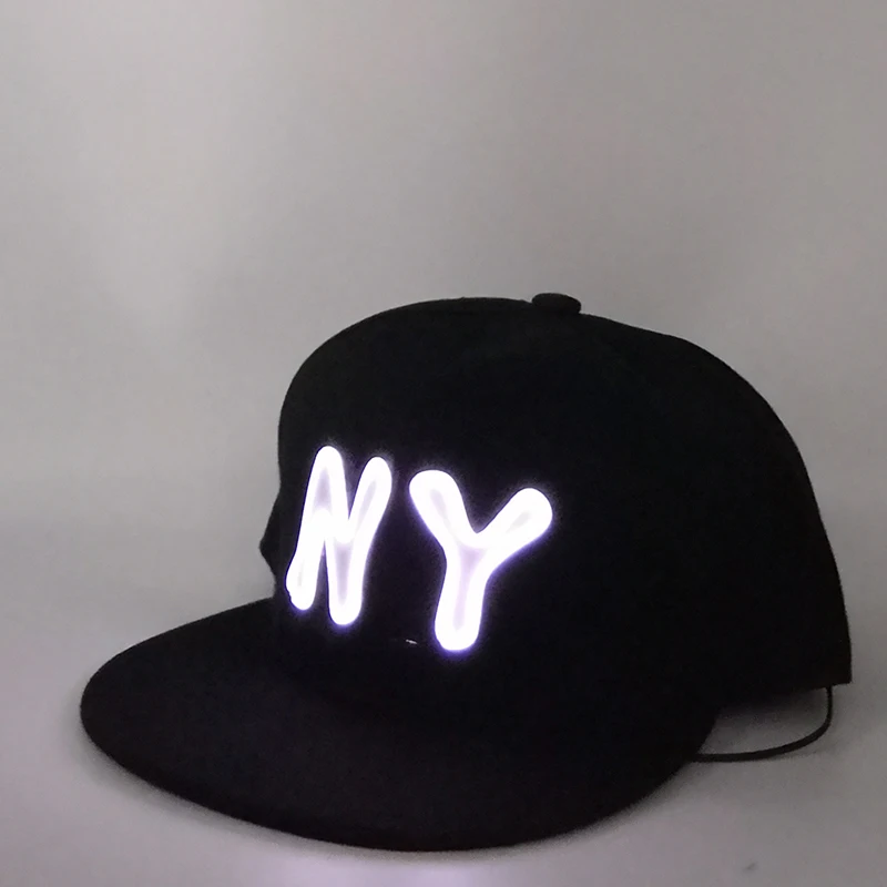 

Новое поступление, весенне-летние аксессуары для костюма, светящаяся шапочка NY в стиле хип-хоп, светящаяся шапочка для музыкального фестива...