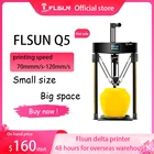 3D-принтер FLSUN Q5 Delta Kossel, сенсорный экран, модель TMC2208, бесшумный драйвер, автовыравнивание, возобновление печати, EasyAssembly, 32-битная плата