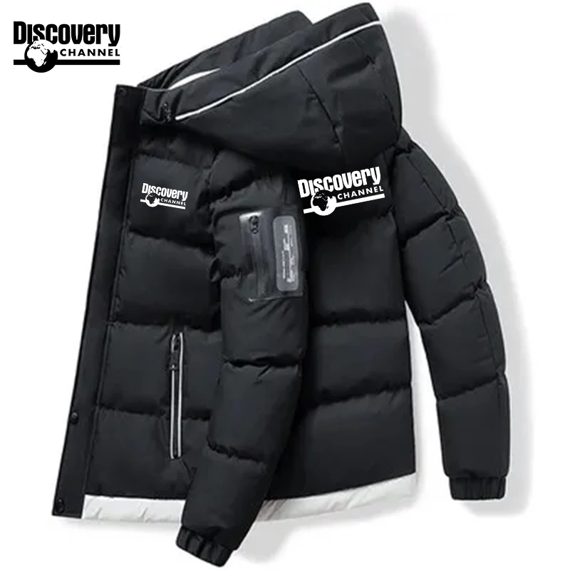 2022 Discovery Channel New Men's Autumn and Winter Premium Hooded Windproof Down Cotton Shirt Men's Clothing