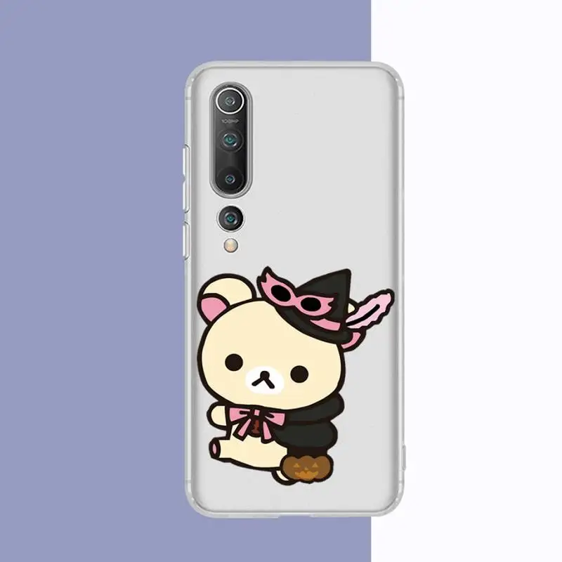 YNDFCNB Rilakkuma чехол для телефона Samsung S20 S10 lite S21 plus Redmi Note8 9pro Huawei P20 прозрачный |