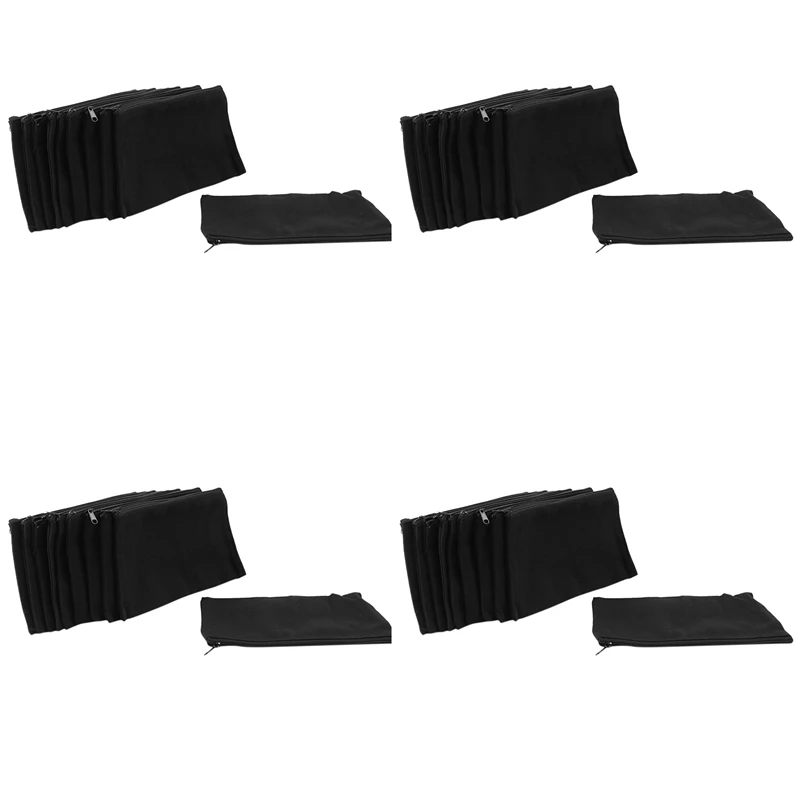 

Холщовые мешки на молнии 40 шт., холщовые сумки для макияжа, чехол для карандашей, пустые черные для творчества и школы, для путешествий, подел...