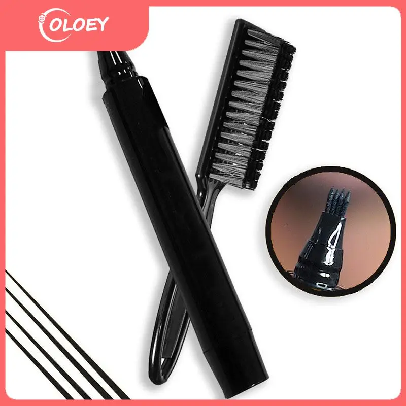 

1 Set Beard Filling Pen Kit Barber Pencil With Brush Salon Facial Hair Engraving Styling Eyebrow Tool Male Mustache Repair Shape