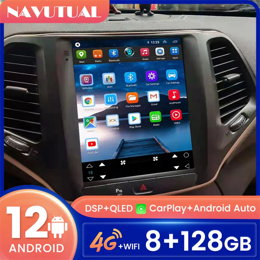 

Tesla Style Android Screen Car Radio Navigation GPS For Jeep Cherokee 5 KL 2013-2018 Car Stereo Multimedia Player Carplay 128GB
