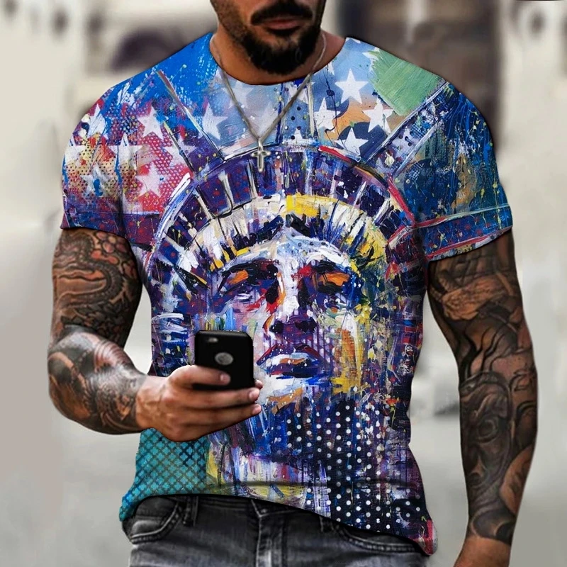 

American Graffiti Loft Style 3D Printed T-Shirt Men Summer Short Sleeve Round Neck Fashion Casual Retro T-Shirt Men Tops XXS-6XL