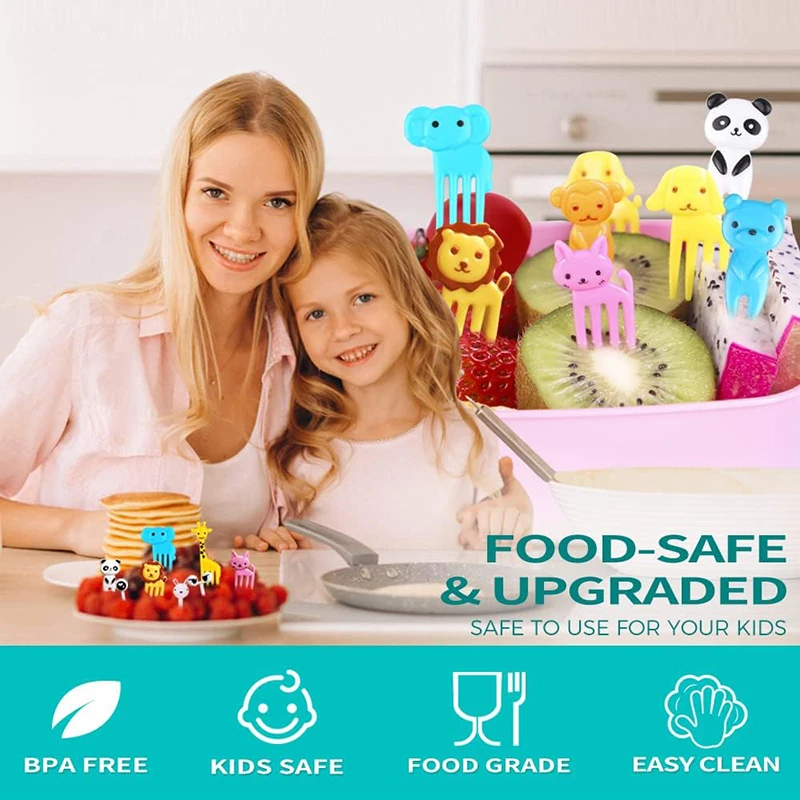 Мини-вилки Для Фруктов В Форме Животных Детей Экологически Чистый Пластиковый