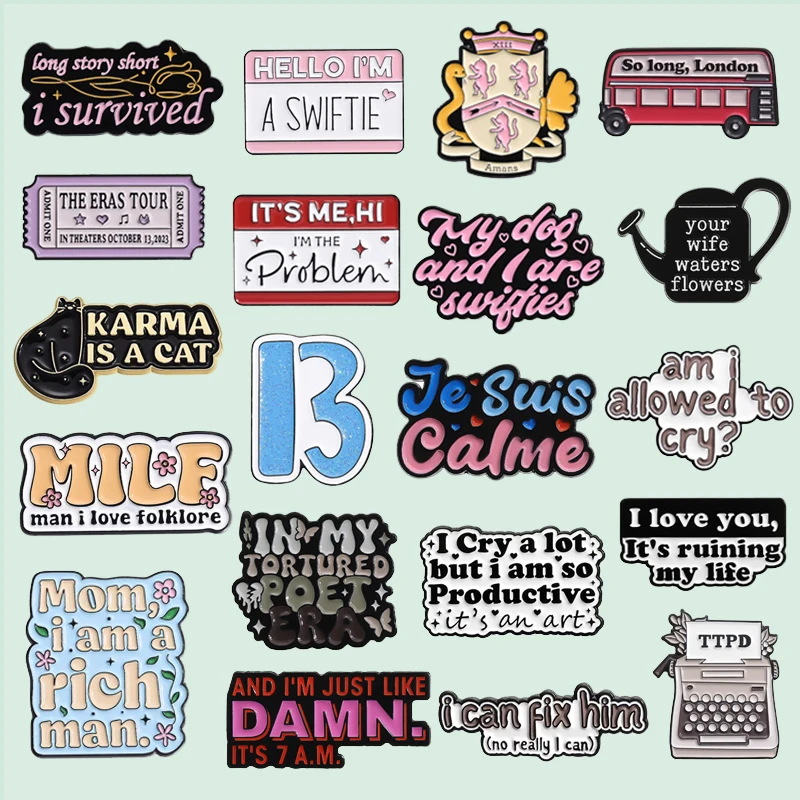 21 типов оптовая продажа песен эмалированные булавки броши для женской поп-певицы