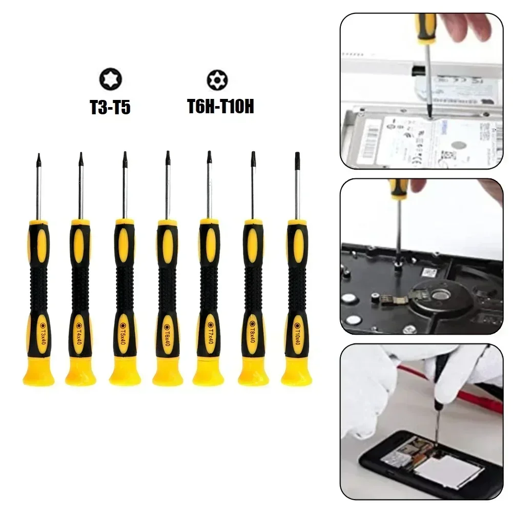 7 шт. отвертка Torx T3-T10H шестигранная со сверлом для отверстий мобильного телефона
