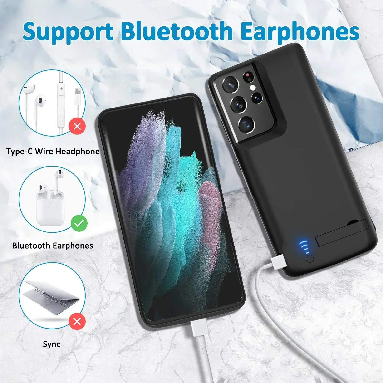Чехол с внешним аккумулятором для Samsung Galaxy S10 S10E S20 S21 S22 быстрая зарядка