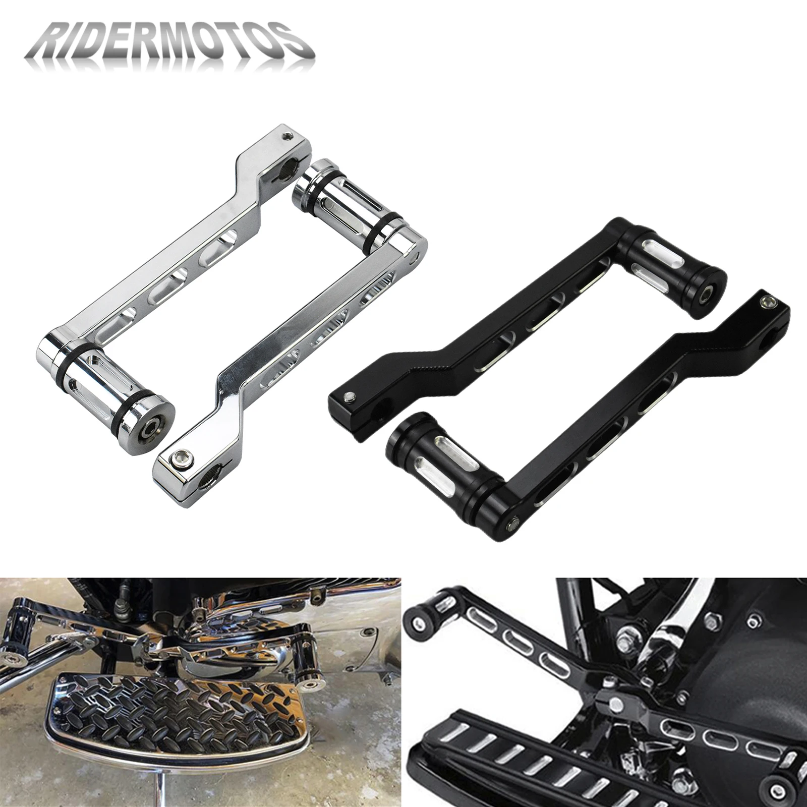 

Рычаги переключения передач для мотоцикла на каблуке, чёрные/хромированные переключатели передач для Harley Touring Road King Street Electra Glide Softail Fatboy FL