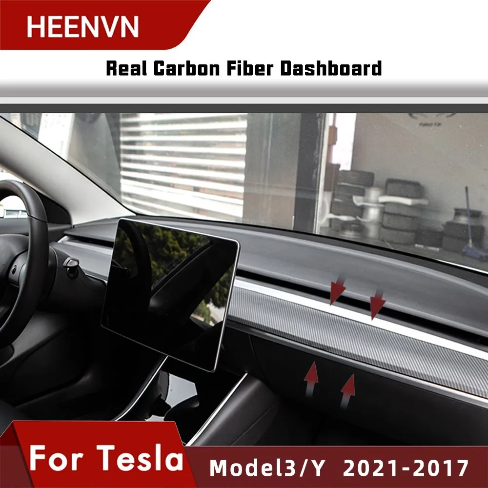 

Отделка центральной консоли автомобиля для Tesla Model 3 Y 2021, приборная панель из углеродного волокна, защита от царапин, декоративная наклейка, ...