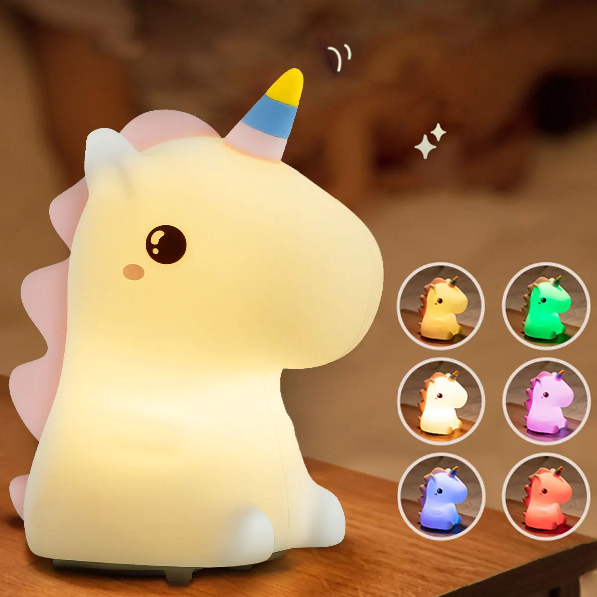 

Силиконовая Настольная лампа с пультом ДУ, 16 цветов