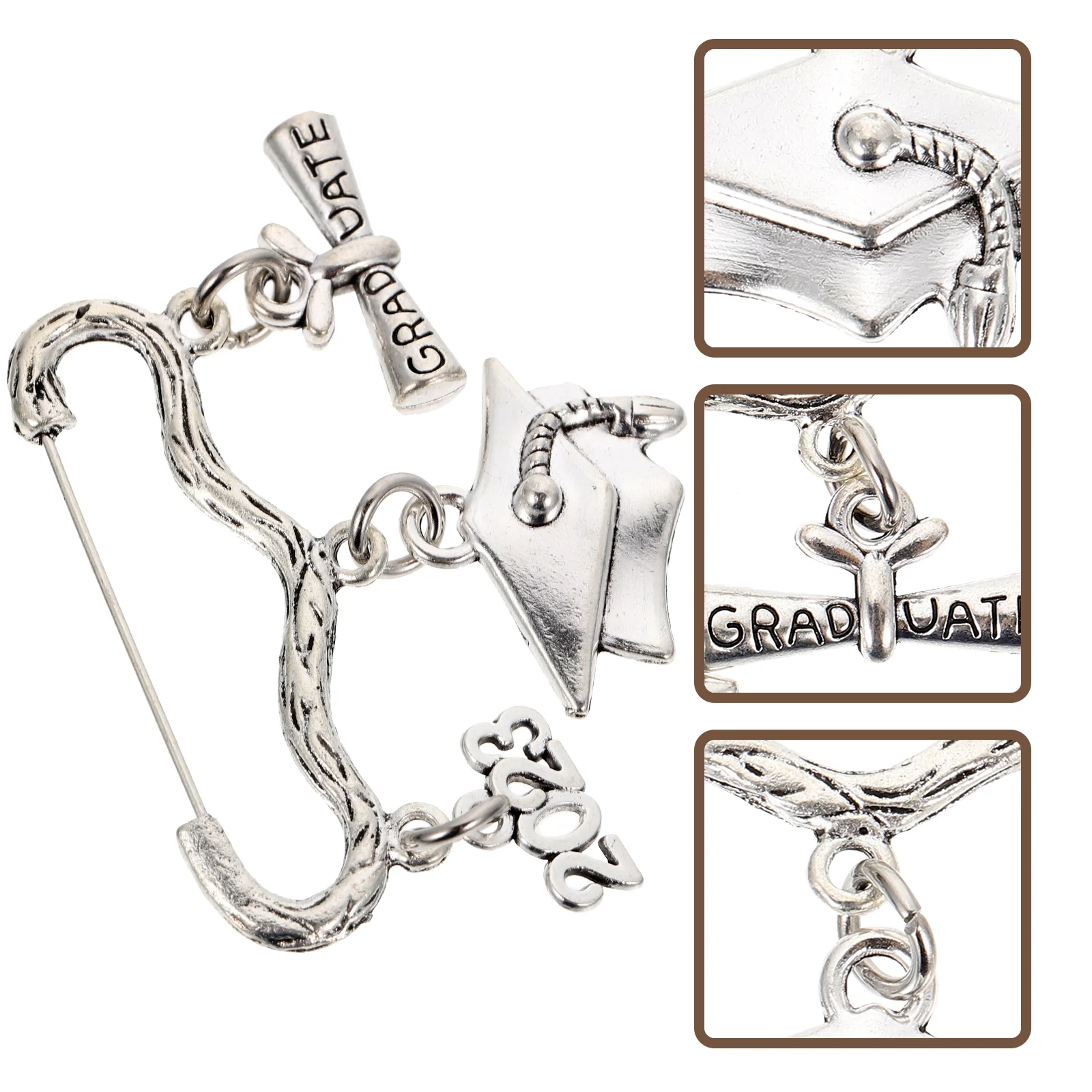 

Remembrance Gifts 2023 Brooch Pin Metal Trim Grad Graduation Metallic Ornaments Safety Souvenir