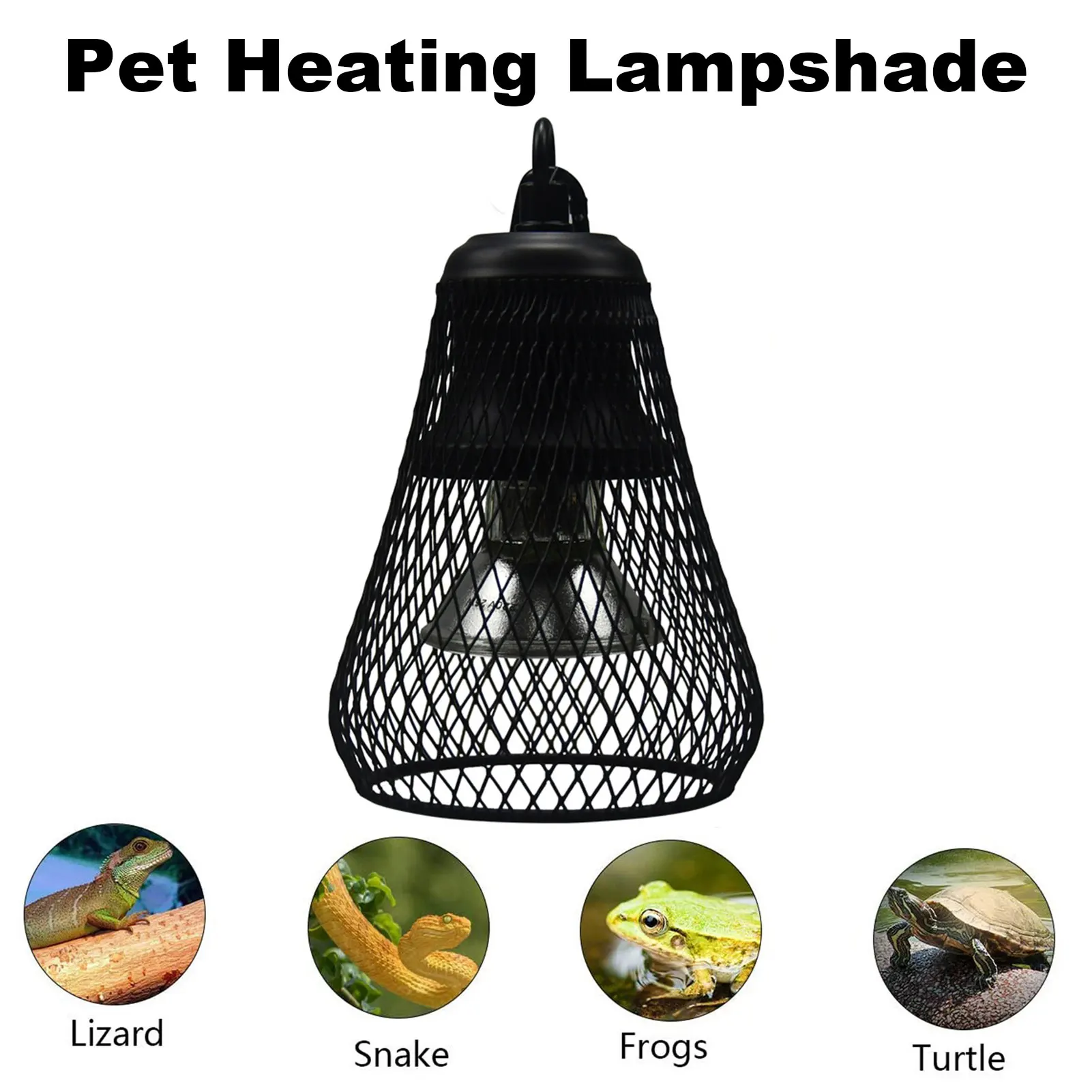 

Подставка для лампы для рептилий, нагревательный светильник для аквариума, с крючком, Регулируемый тепловой абажур для рептилий, черепашек