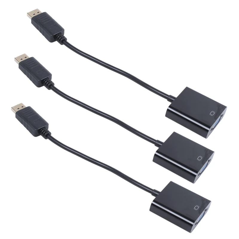 

3X 1080P DP DisplayPort Male to VGA Female Converter Adapter Cable Stock
