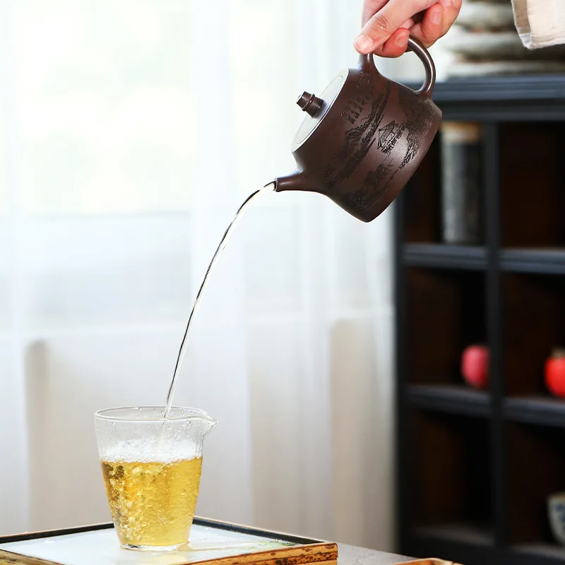 Товары высокого качества Исин Байму Фиолетовая глина Чайник ручной работы