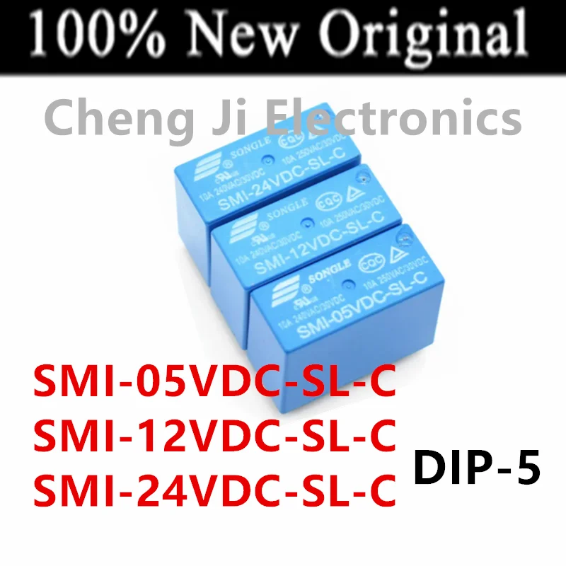 10 шт./лот SMI-05VDC-SL-C 、SMI-12VDC-SL-C 、SMI-24VDC-SL-C DIP-5 10A новое оригинальное силовое реле