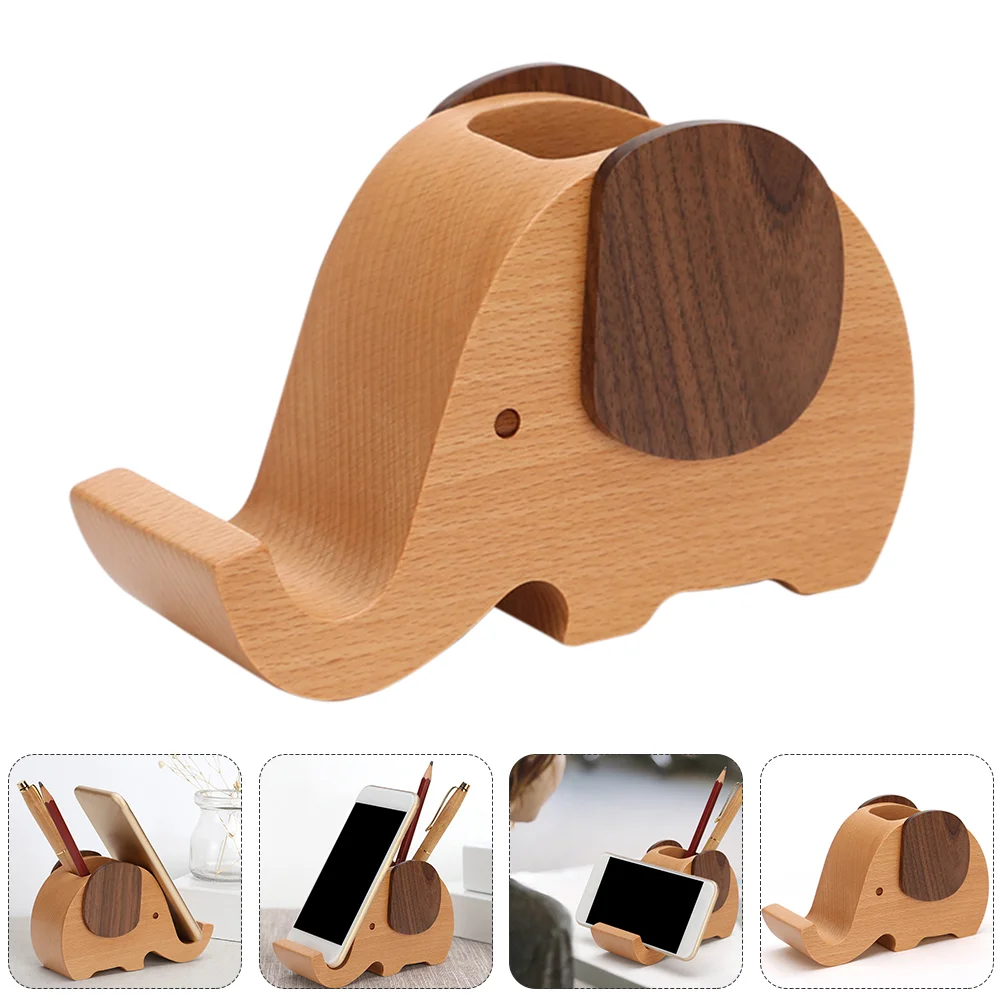 

Настольный держатель в виде слона, Очаровательная подставка, канцелярские товары, деревянный кронштейн, стационарный тканый декор, настоль...