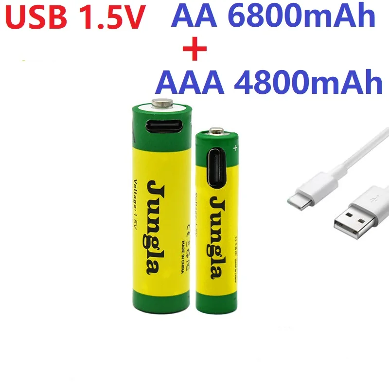

Перезаряжаемая литий-ионная батарея USB 1,5 в AA 6800 мАч AAA 4800 мАч широко используется в электронном оборудовании игрушечная мышь часы