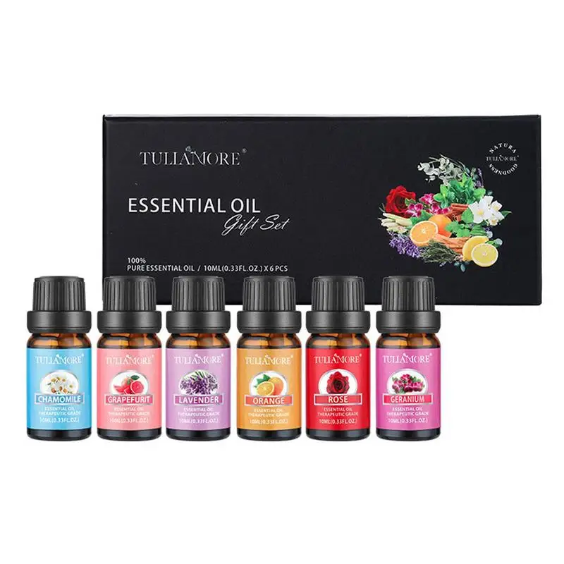 

10ml 6 Pcs Essential Oils Organic Sweet Fragrance Pure Aroma Aromatherapy Essential Oils For Diffuser Humidifiers & Body Massage