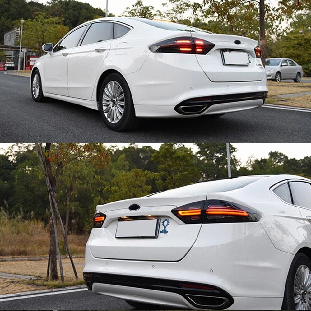 Фото Пара полностью светодиодных задних фонарей для Ford Mondeo MK5 Fusion Sedan 2013 2014 2015 2016, задний фонарь, стоп-сигнал, противотуманный указатель поворота, DRL Light №3