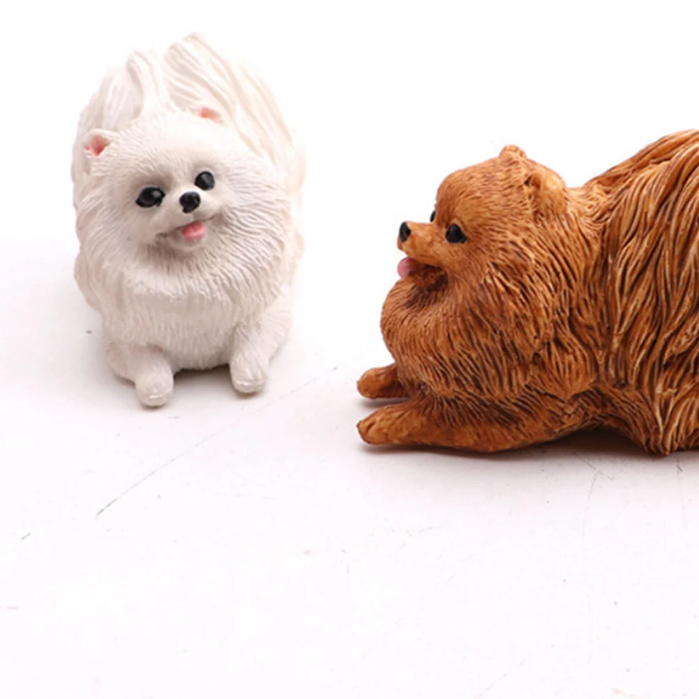 Детская однотонная модель животного мира собаки померанский шпиц фигурка