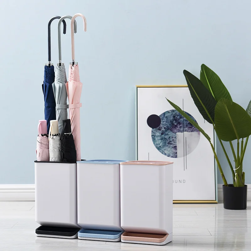 

Household umbrella storage rack with drain pan hotel lobby long and short umbrella storage rack floor umbrella rack 6-hole