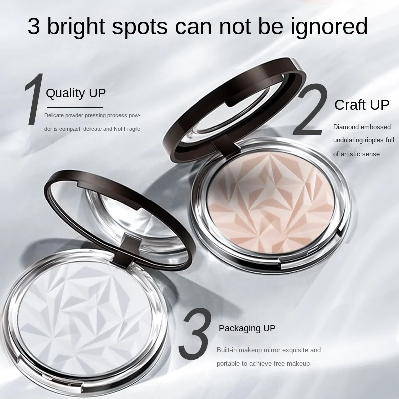 

Makeup Face Brighten Whitening Oil Control translucent Setting Powder Soft Smooth Finish Waterproof Pressed Powder Cosmetic