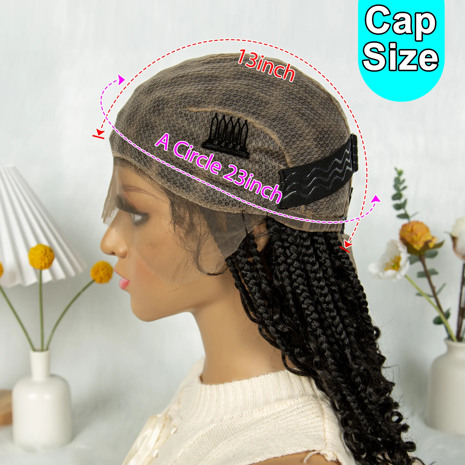 Богемные плетеные парики Boho Box Braid Wigs Без узлов Goddess Locs Синтетические с вьющимися