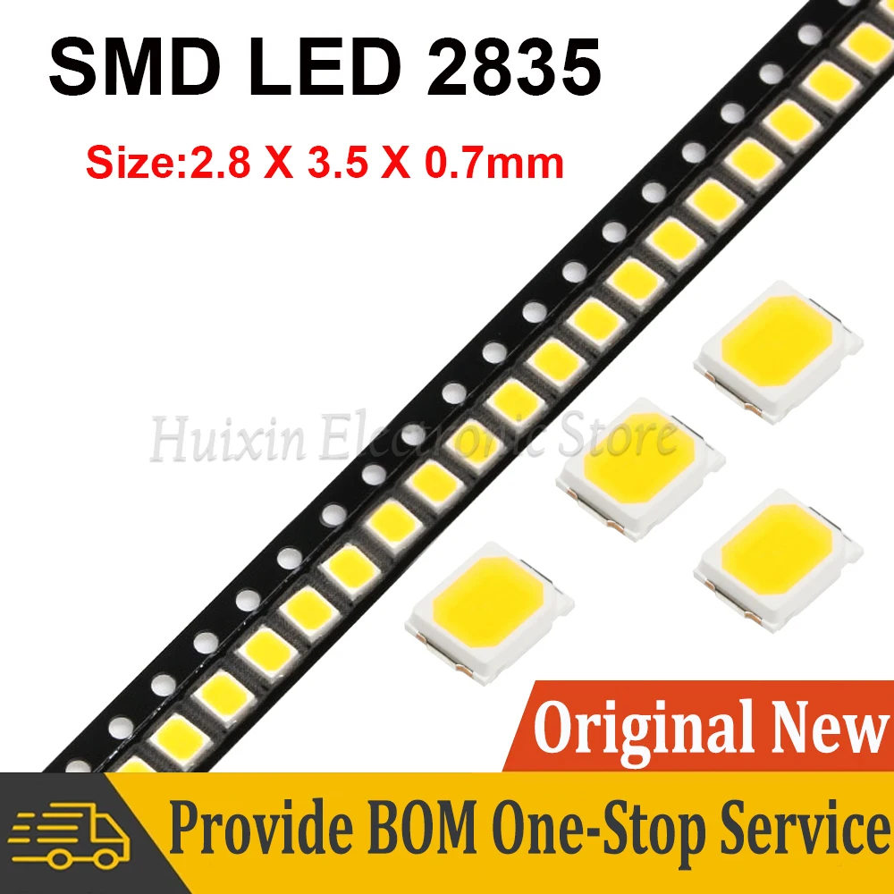 

100pcs/lot High Brightness SMD LED 2835 White Warm White 3V 60mA 0.2W Emitting LED Light Diode 2.8 X 3.5 X 0.7mm