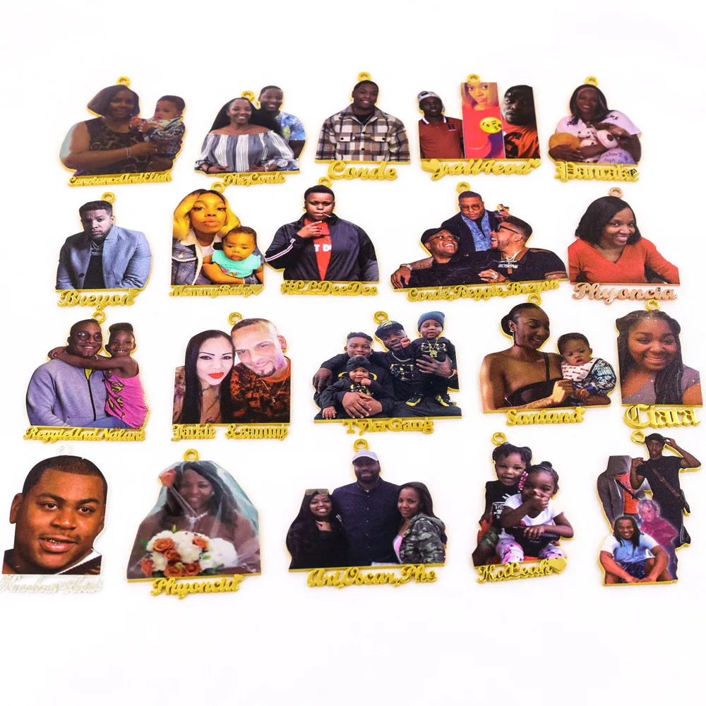 Hiphop Styles 925 Sterling Silver Personalize Photo Necklace With Name Portrait Picture Fathers Day Family Gifts Jewelry