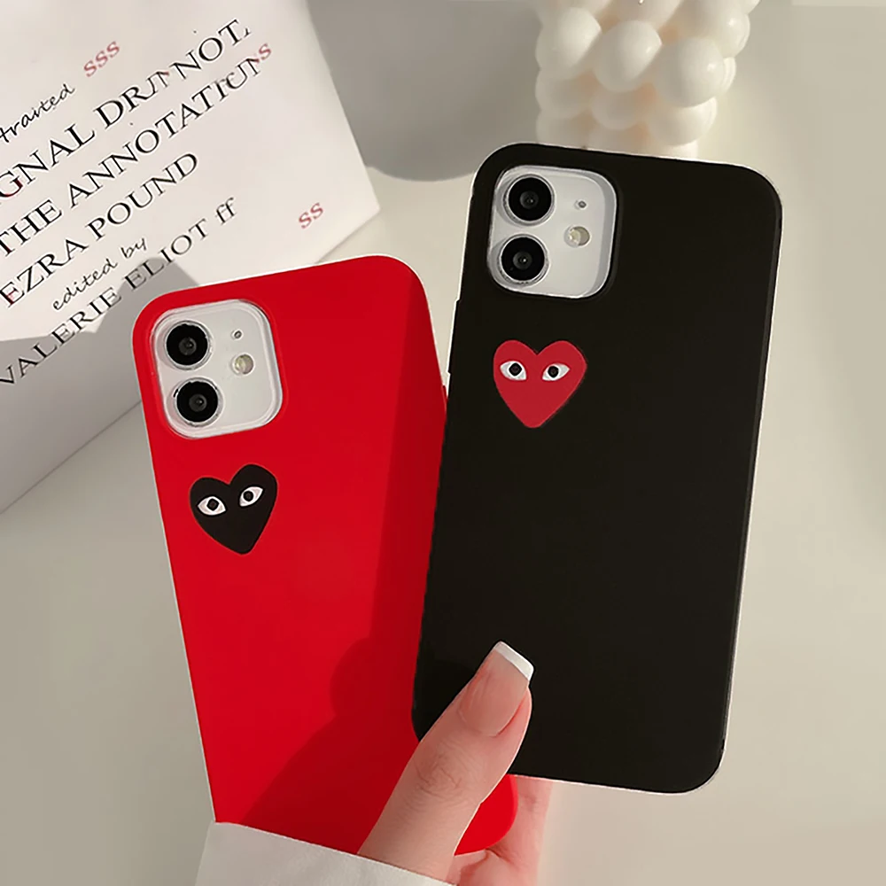 

Couple Love Herat Silicone Phone Case For iPhone 11 12 Mini Pro X XR XS Max 7 8 Plus SE 2020 Cover Cases Shell Capa Funda