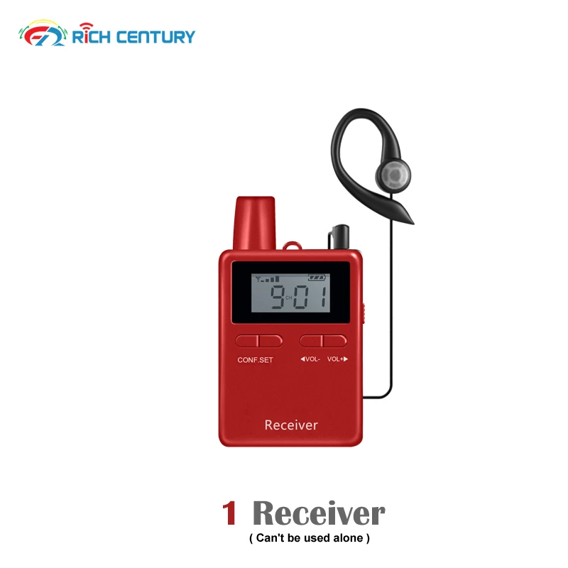 

RichCentury 2401 Wireless Mini Tour Guide System 1 Receiver For Church Translation Traveling Museum Factory Training Conference