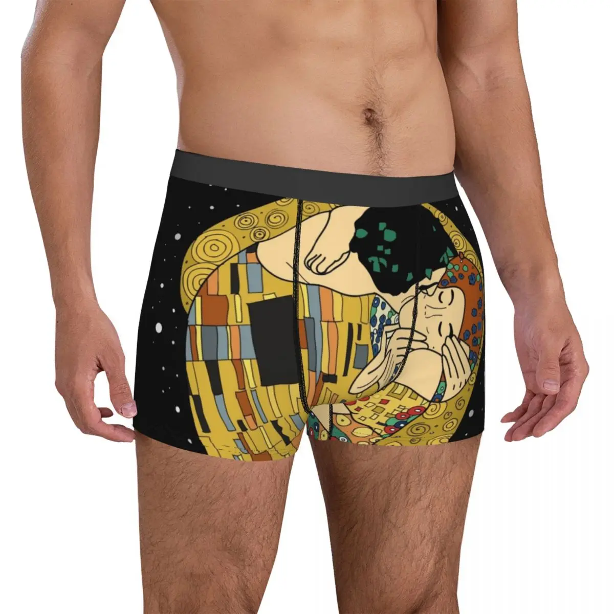 

Klimt Underwear The Kiss Men Boxer Brief Soft Boxer Shorts Trenky Sublimation Oversize Panties